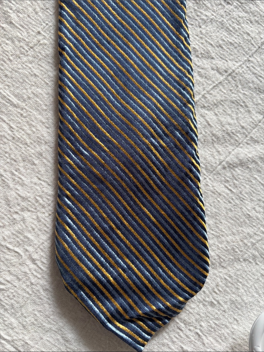 Brooks Brothers Navy and Gold Diagonal Stripe Silk Tie